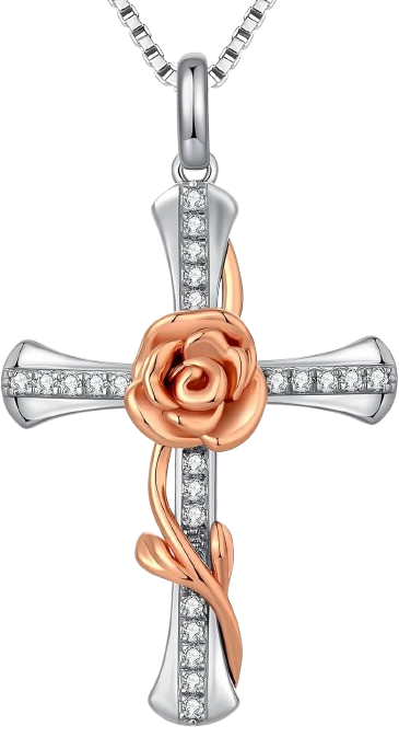 Gold & Silver Cross Pendant Necklace ✝️ – Faith & Elegance