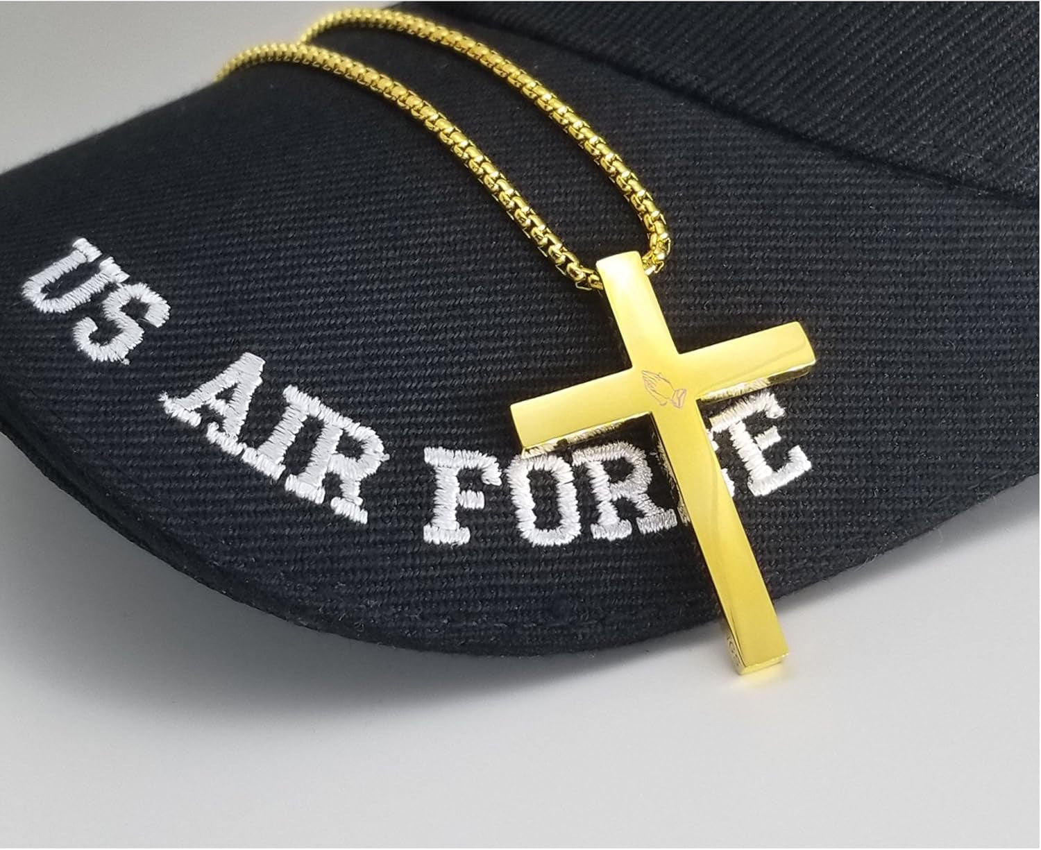 Cross Necklace Stainless Steel Necklace Religious Bible Verse Pendant Crucifix Necklace Faith Jewelry with 22' Chain