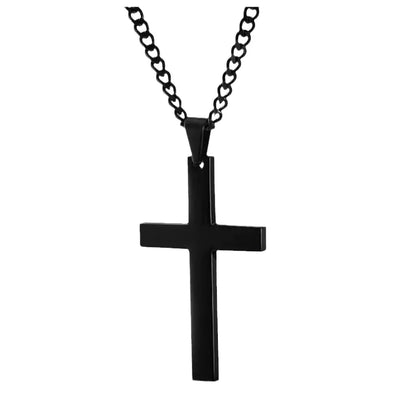 Cross Necklace with Jesus and Bible Verse Design