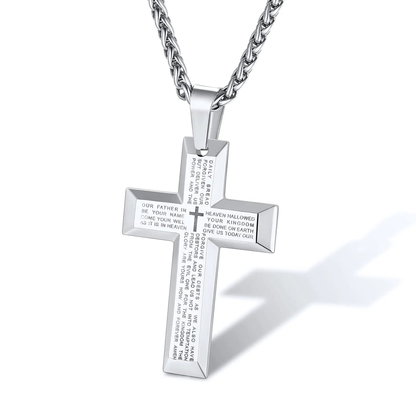 Supcare Cross Necklace for Men With Bible Verse Men Collares De Hombre Cross Necklace for Men Big Cross Necklace Mens Necklace Silver Cross Pendant