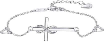 Elegant Infinity Cross Bracelet – Symbol of Faith & Eternal Love