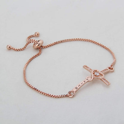 Faith Cross Adjustable Slider Bracelet Christian Chains Bracelet Religious Jewelry Gift for Her