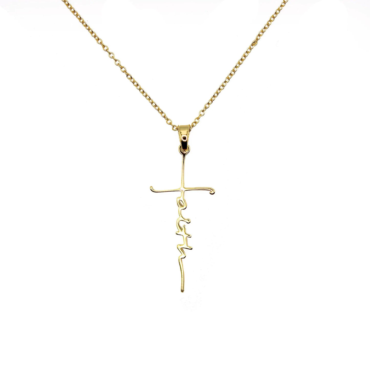 Love in Faith | Faith Cross Necklace | Christian Accessories | Faith-Based Apparel | Christian Gifts (Gold)