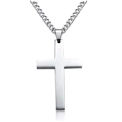 Cross Necklace with Jesus and Bible Verse Design